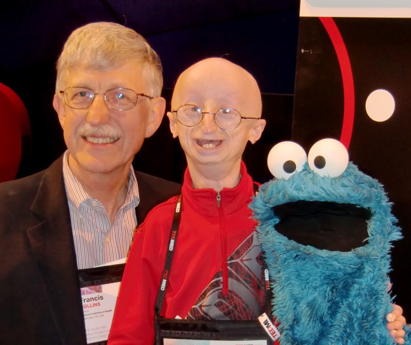 Sam Berns with NIH Director Francis Collins
