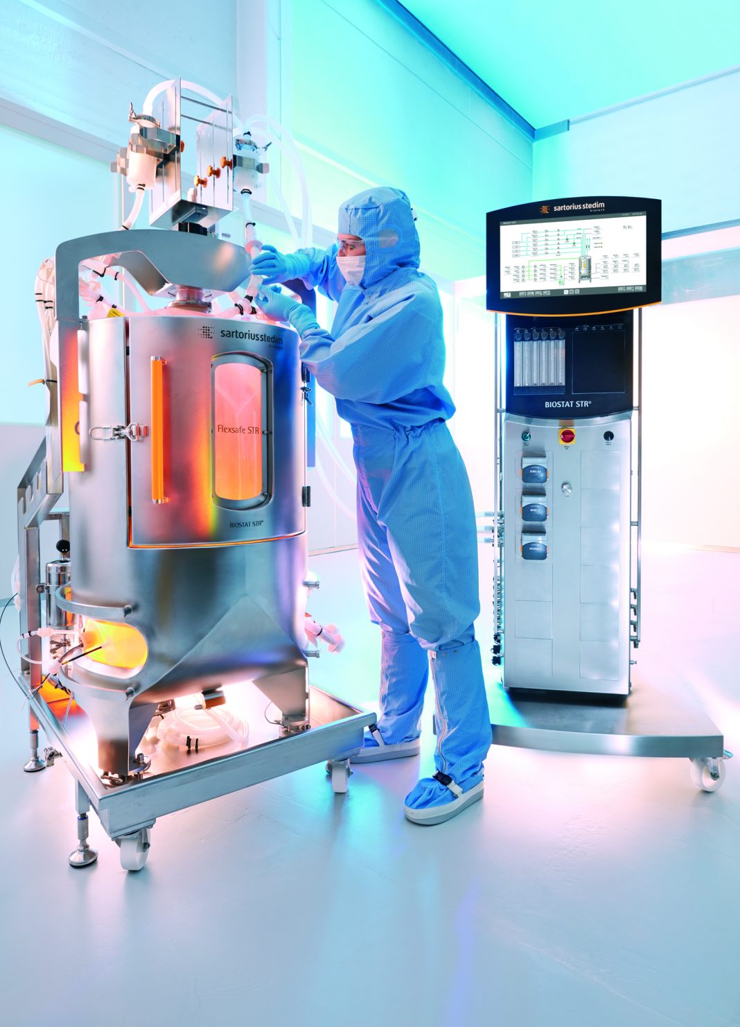 Sartorius Stedim Biotech (SSB) plans to create novel perfusion-enabled bioreactors by integrating into its BIOSTAT® STR large-scale single-use bioreactors (pictured above) Repligen’s XCell™ ATF cell retention control technology (inset below).