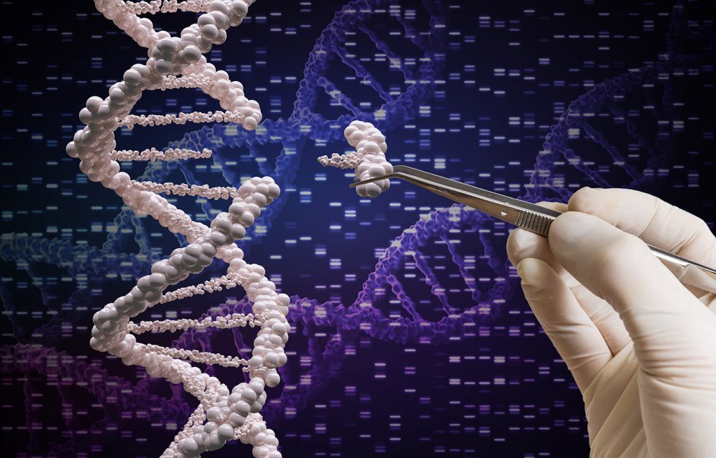 Genetic manipulation and DNA modification concept