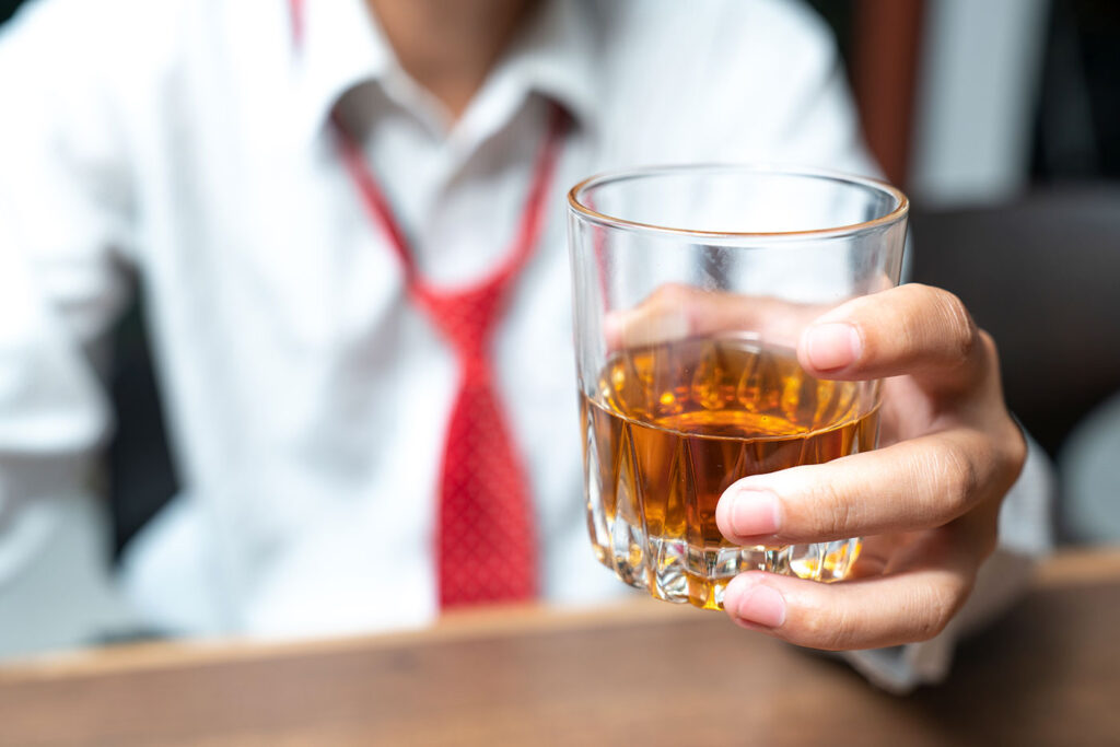 man drinking