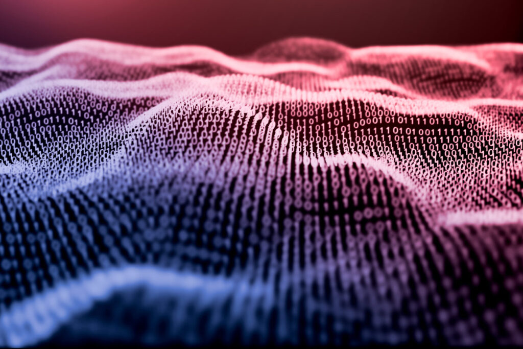 3D illustration Rendering of binary code pattern Abstract background.Futuristic Particles for business,Science and technology