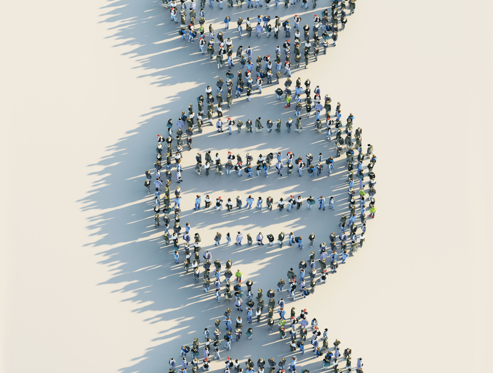 DNA shape made out of people