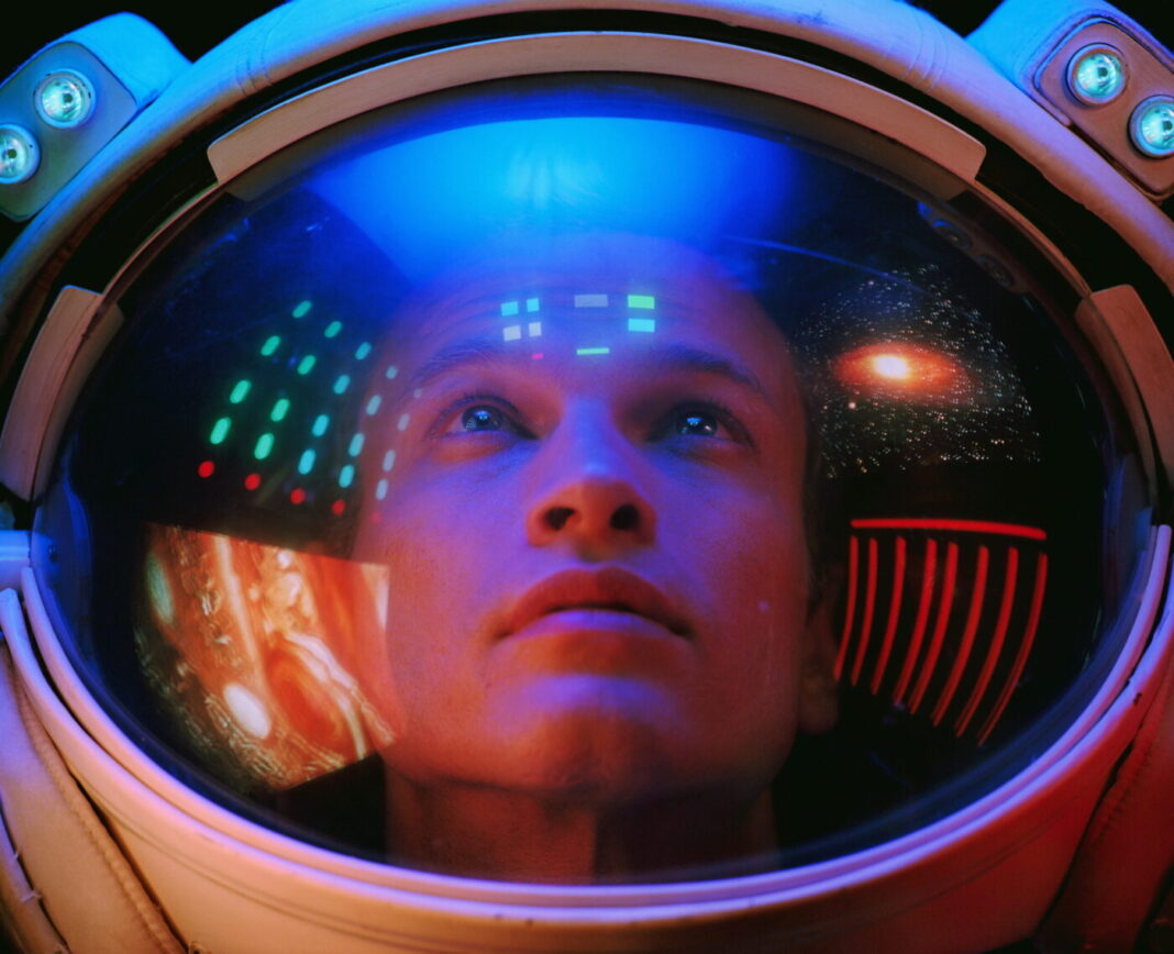 Male astronaut, close-up