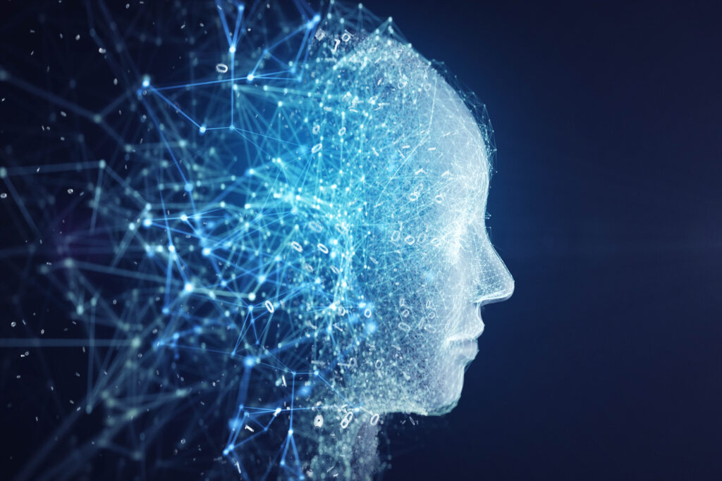 Network forming AI robot face