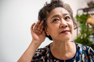 Elderly woman hard to hear