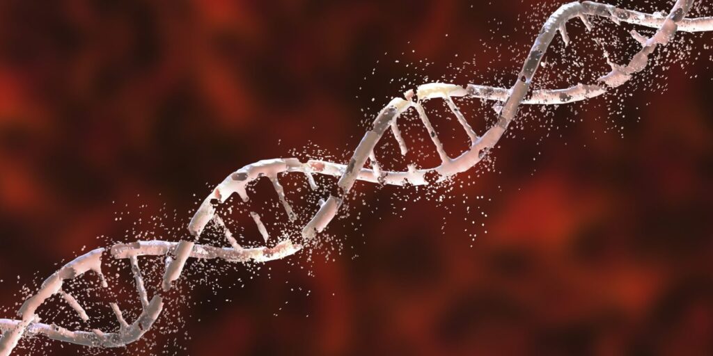 DNA damage, conceptual illustration