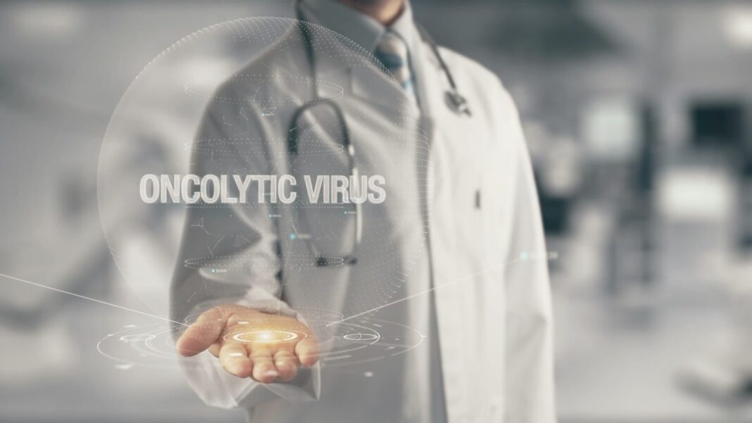 Doctor holding in hand Oncolytic Virus