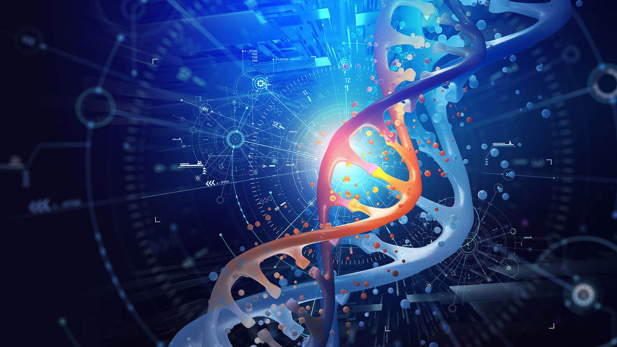 DNA helix 3D illustration