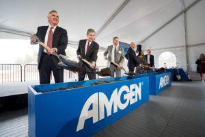 Holly Springs, NC.  Break ground at Amgen's biomanufacturing facility in