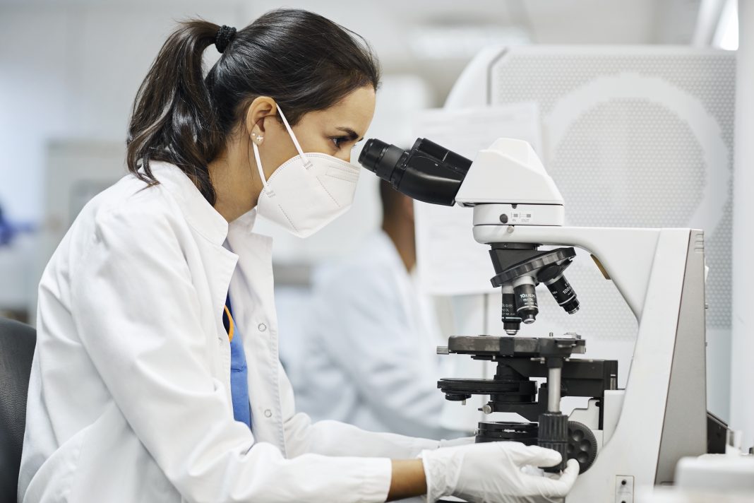 Female doctor doing research in laboratory