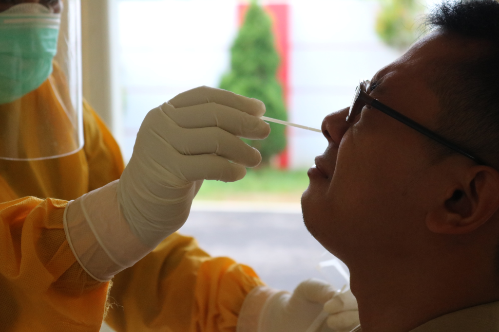 Patient Getting Nose Swab