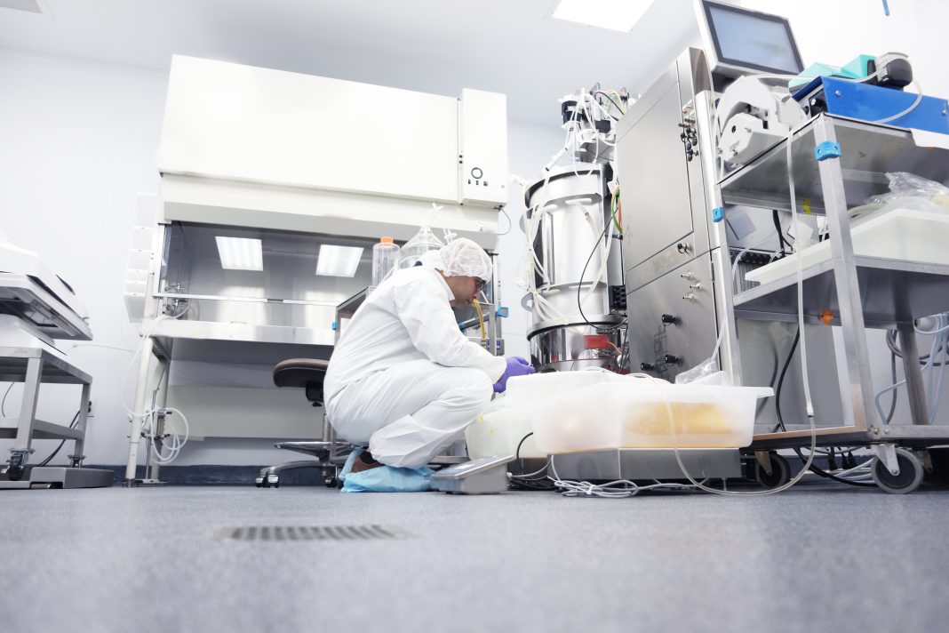 Scientist in a clean room