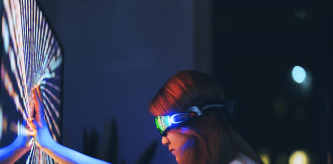 woman in augmented reality