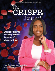 The front cover of the February 2024 issue of The CRISPR Journal showing a picture of Victoria Gray
