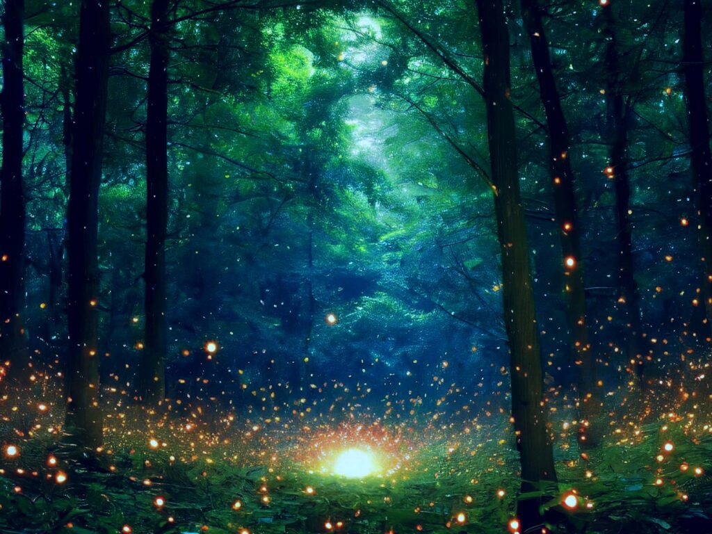 firefly in he woods
