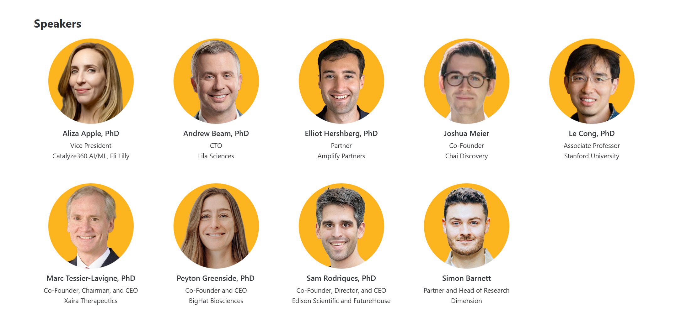 The State of AI in Drug Discovery speakers