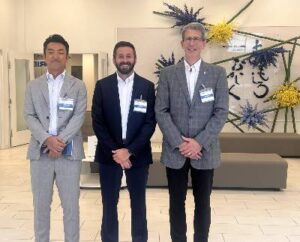 Some members of the HORIBA team at the event. From L to R: Koutara Kato, executive vice president and assistant general manager, commercial operations; Jeff Julien, PhD, life science applications manager; and Jon Goldey, Manager, Administrative Operations.