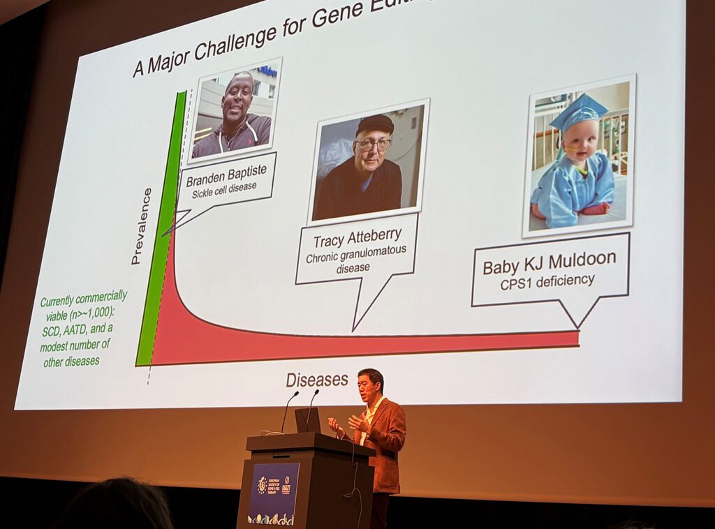 David Liu, PhD, speaking in a plenary session at ESGCT 2026
